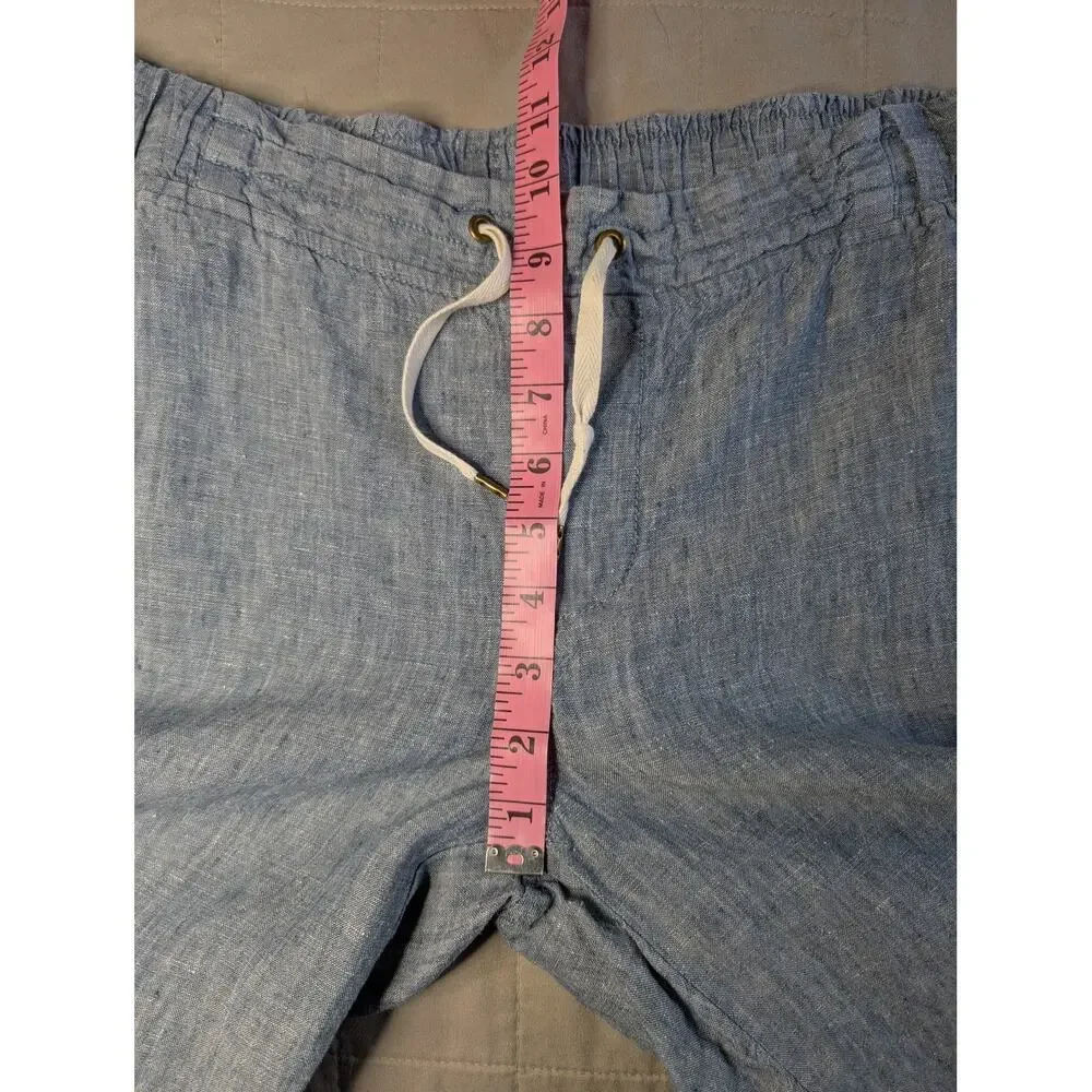 L.L.Bean Linen Capri Pants Elastic Waist Casual Comfortable Summer Women's 8 - Picture 8 of 9